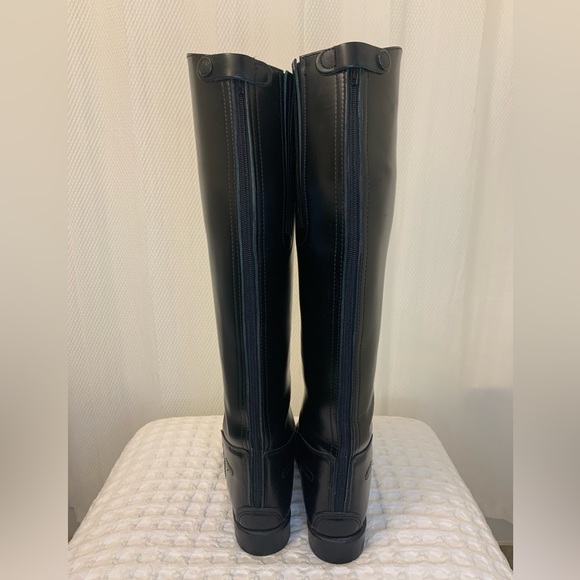 Black Leather with Laces Riding Boot - Picture 5 of 10